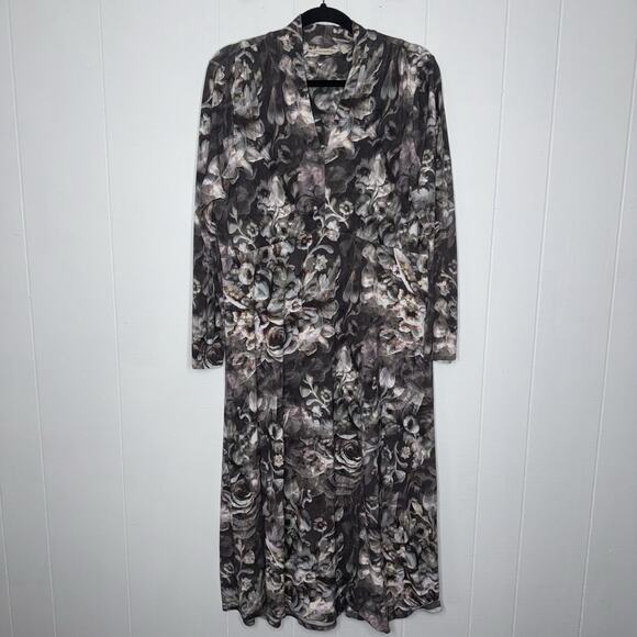 Soft Surroundings Women’s Naima Floral Midi Dress Gray Size XL - Picture 2 of 7